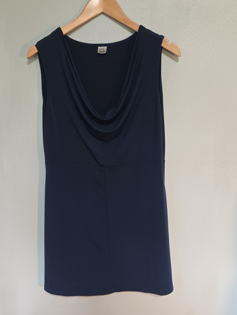 Womens Jockey Navy Sleeveless Cowl Neck Dress/ Long Shirt, Size S